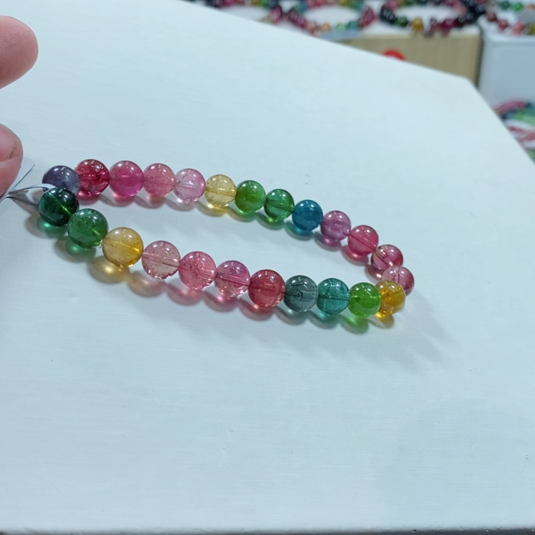 碧玺手链未镶嵌生***@碧玺