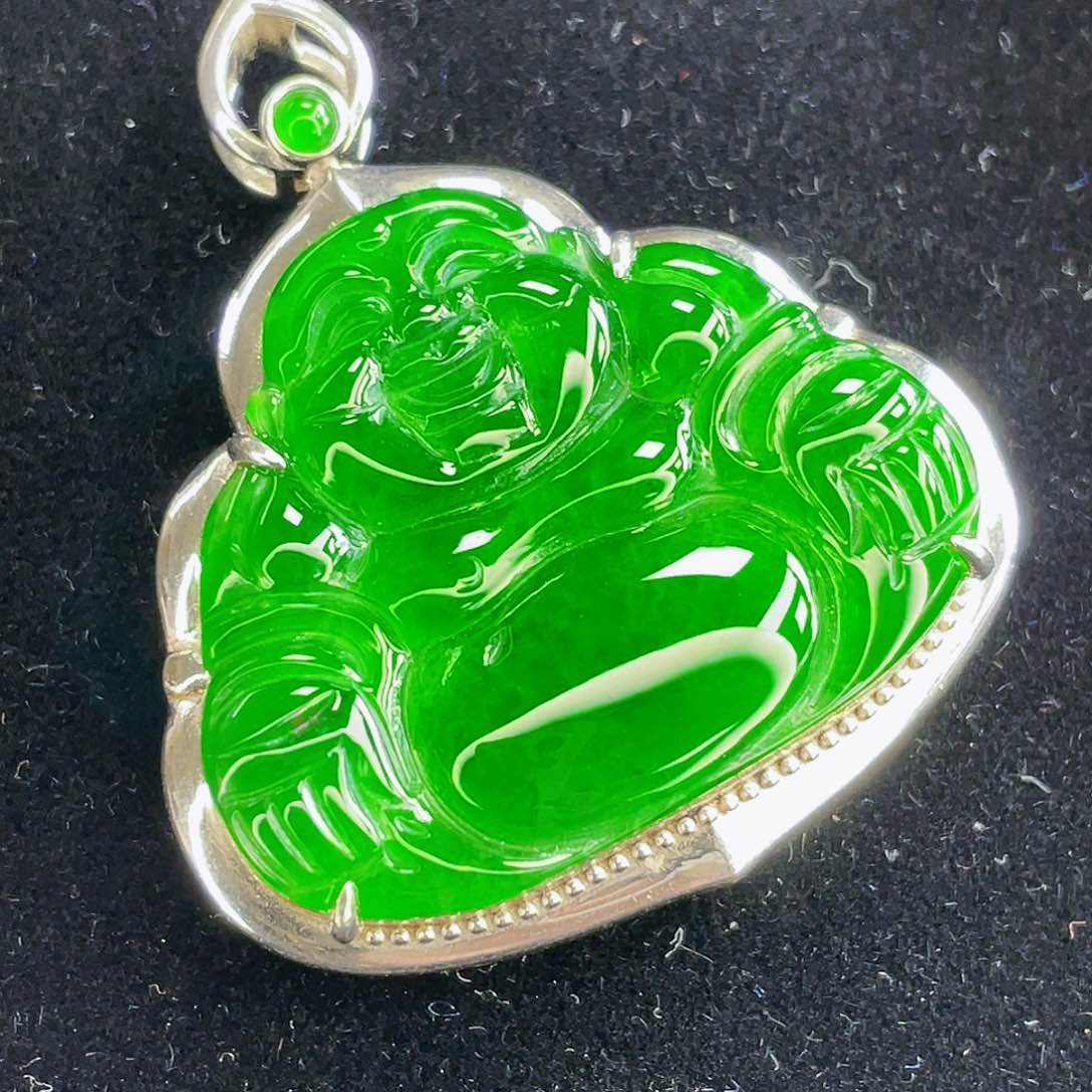 翡翠吊坠(不含链)银S925镶嵌