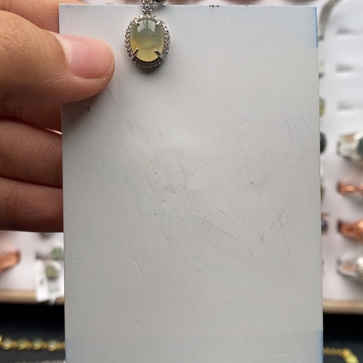 翡翠吊坠(不含链)银S925镶嵌11111