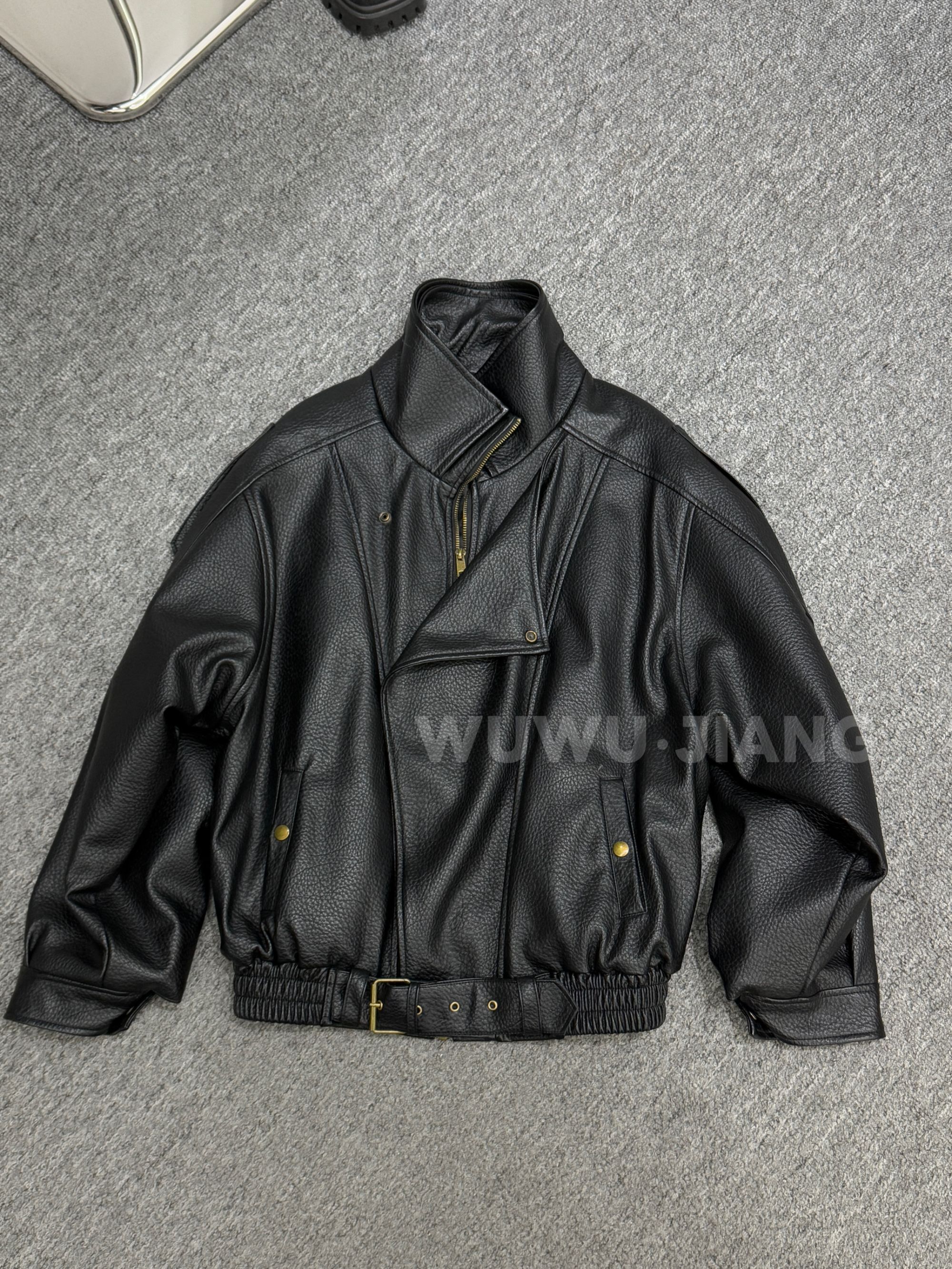吴吴酱同款【双层小立领加厚夹棉机车夹克服外套宽松】