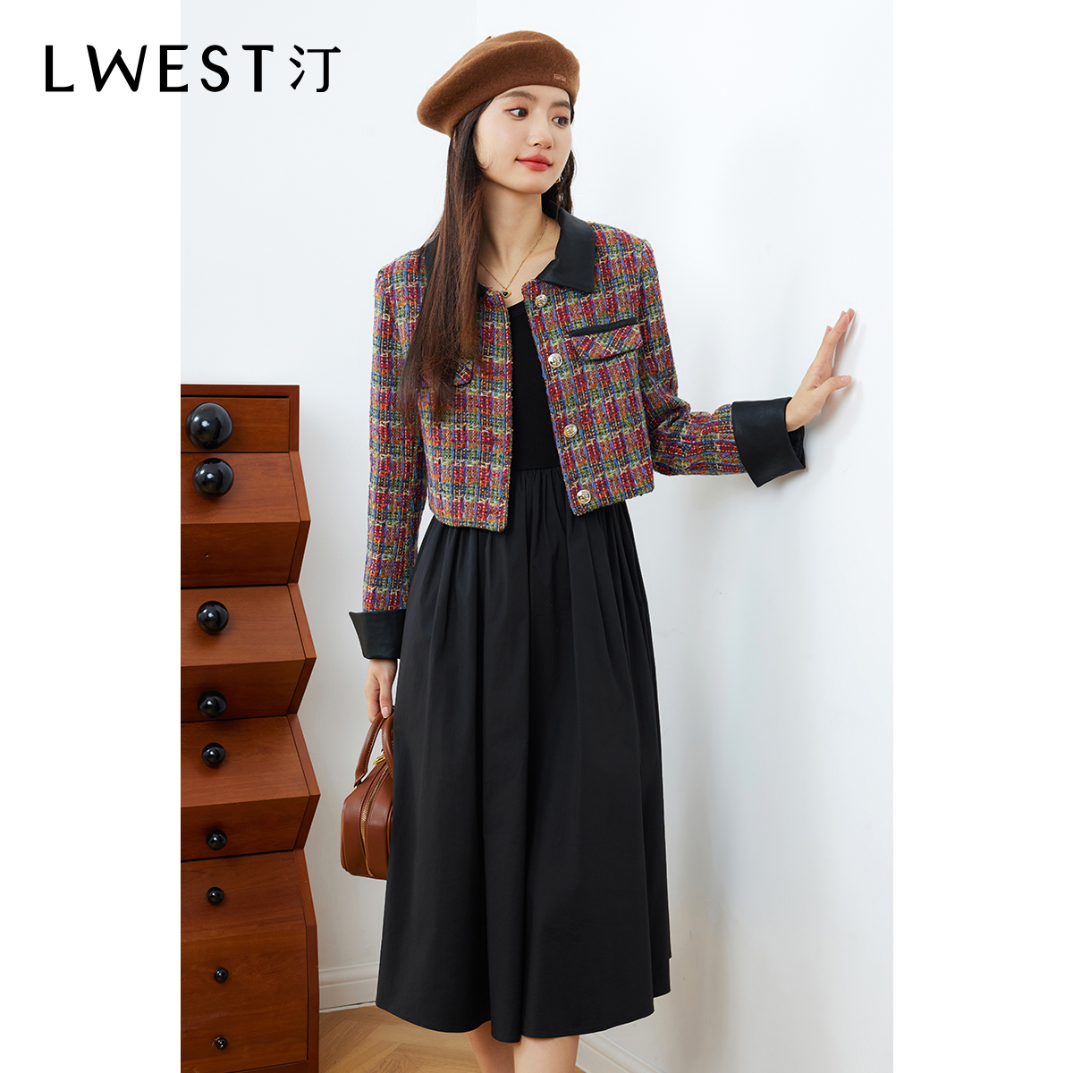 【粉丝专享】朗文斯汀小香外套吊带裙套装DAMW3509A12145C