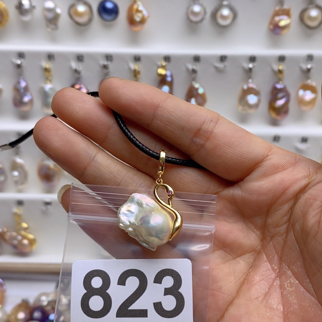 淡水珍珠颈饰银S925镶嵌823