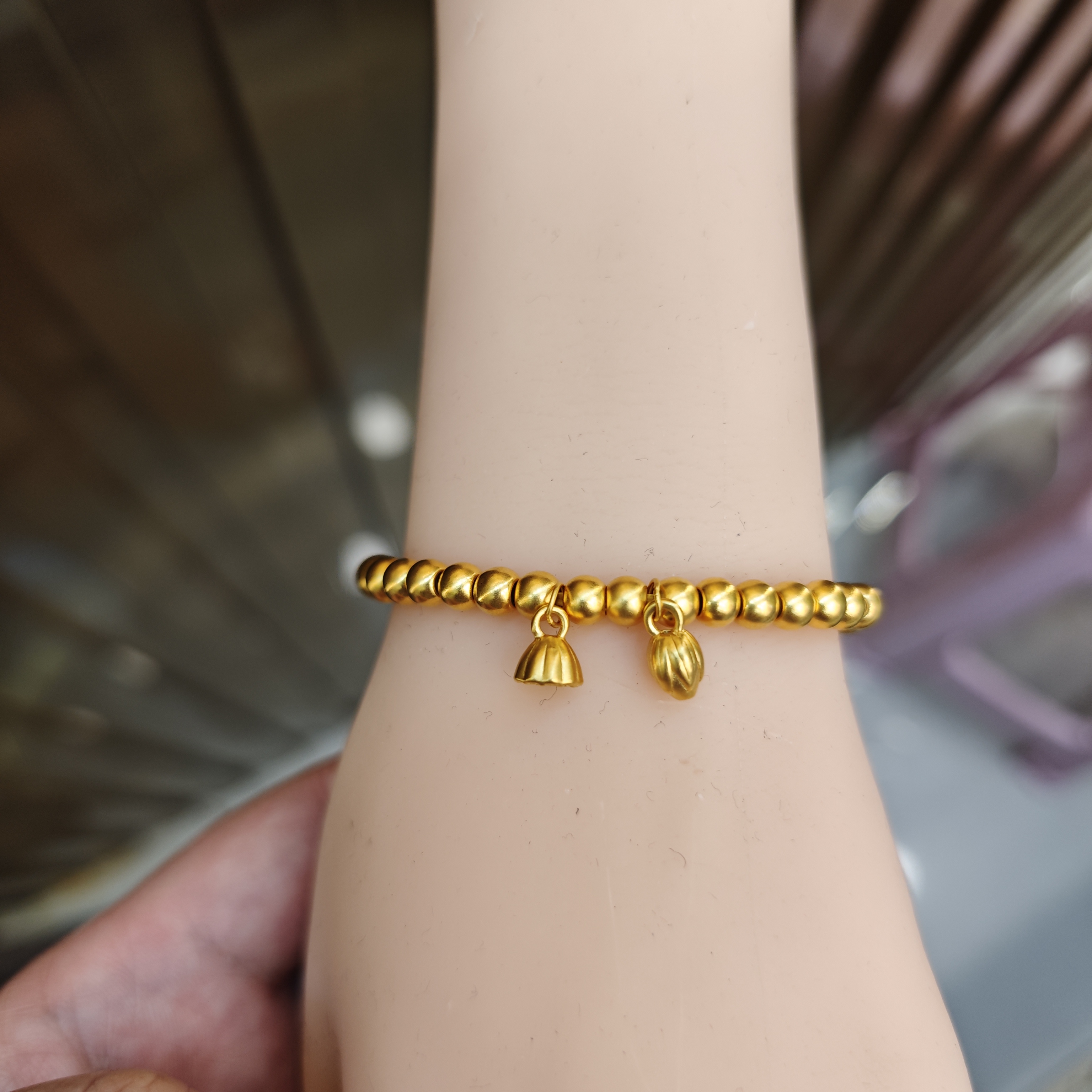 足金手串转运珠时尚白搭