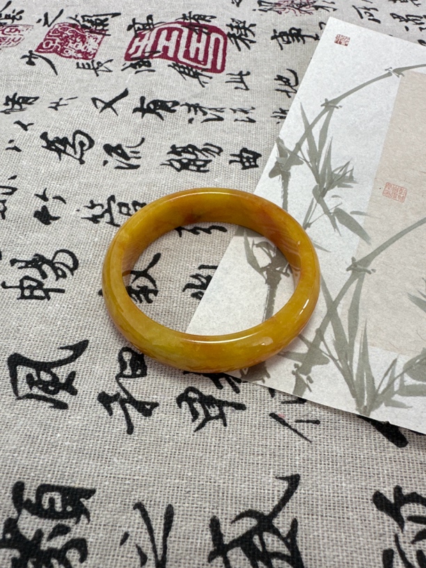 W1455 五六加黄翡缅甸翡翠手镯