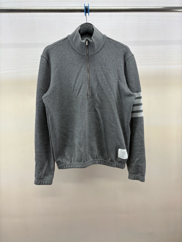 99新 THOMBROWNE 四条纹半拉链卫衣/1码/M7263