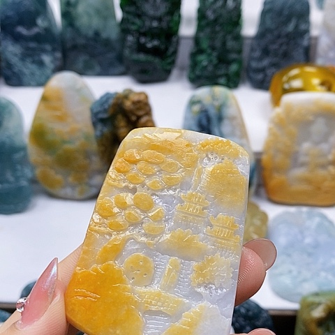 未镶嵌定制翡翠山水