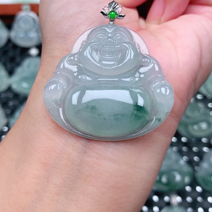 翡翠18K金镶嵌吊坠(不含链)高卡36