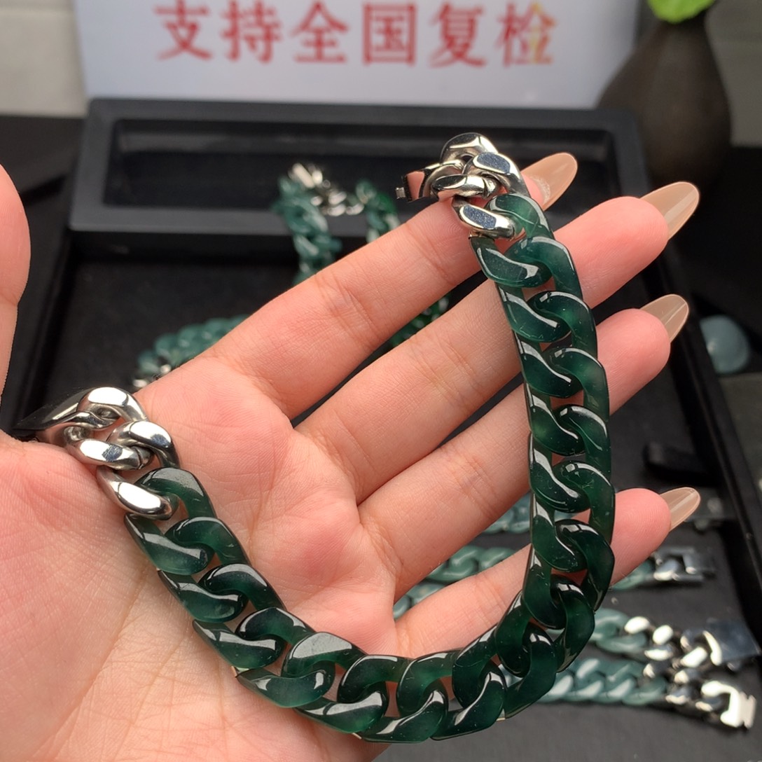 人***生翡翠未镶嵌手链00002