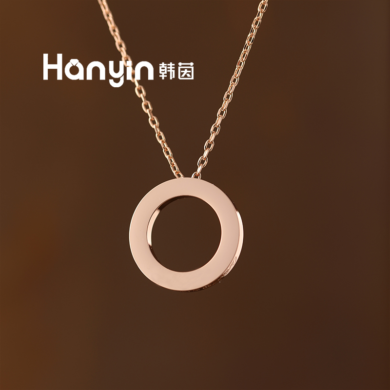 钛钢项链 小众气质减号圆环大饼项链AAA