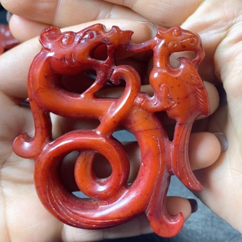 白玉菩提吊坠独****青摆件