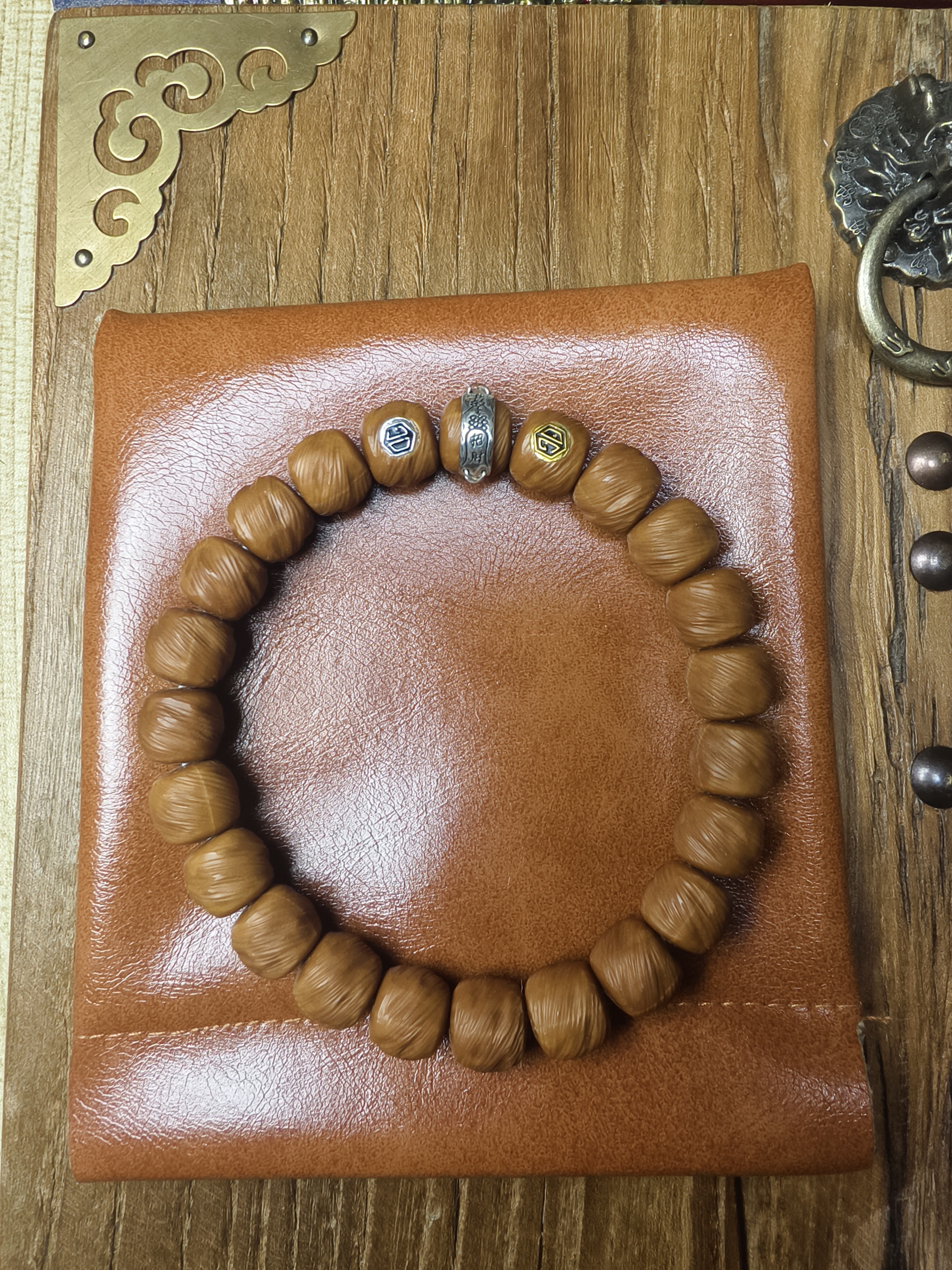 非金属木质手链 天然猴头雕刻单圈