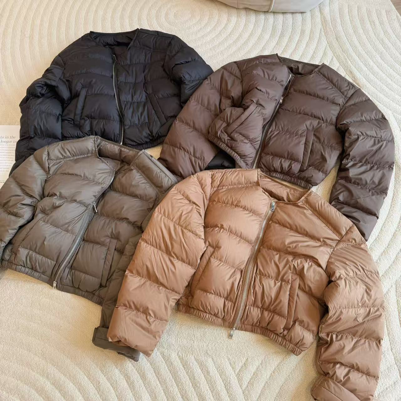 泡芙【豆子推荐】9715 冬季韩版短款复古纯色90%羽绒服小个子保暖