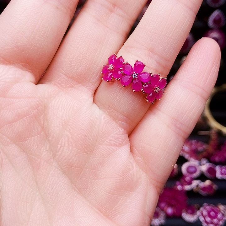 红宝石银S925镶嵌戒指