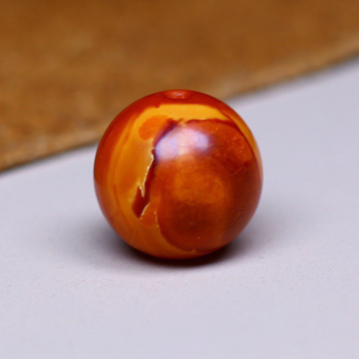 16.5mm老蜡圆珠 蜡质特别好的一枚，纹路也漂亮，做锁骨链、