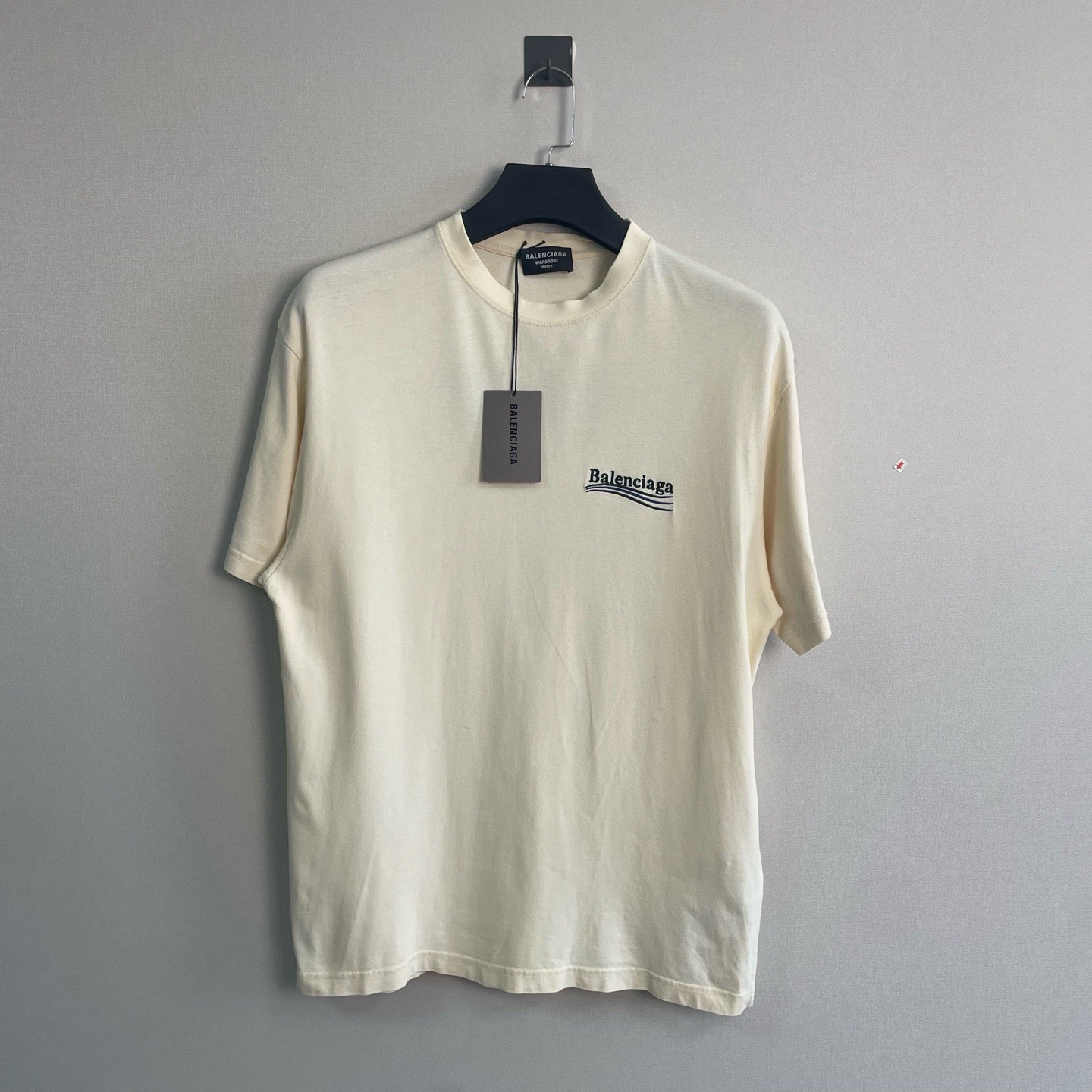 99新 Balenciaga/巴黎世家 新款刺绣海浪短袖/XS码/带吊/价5300