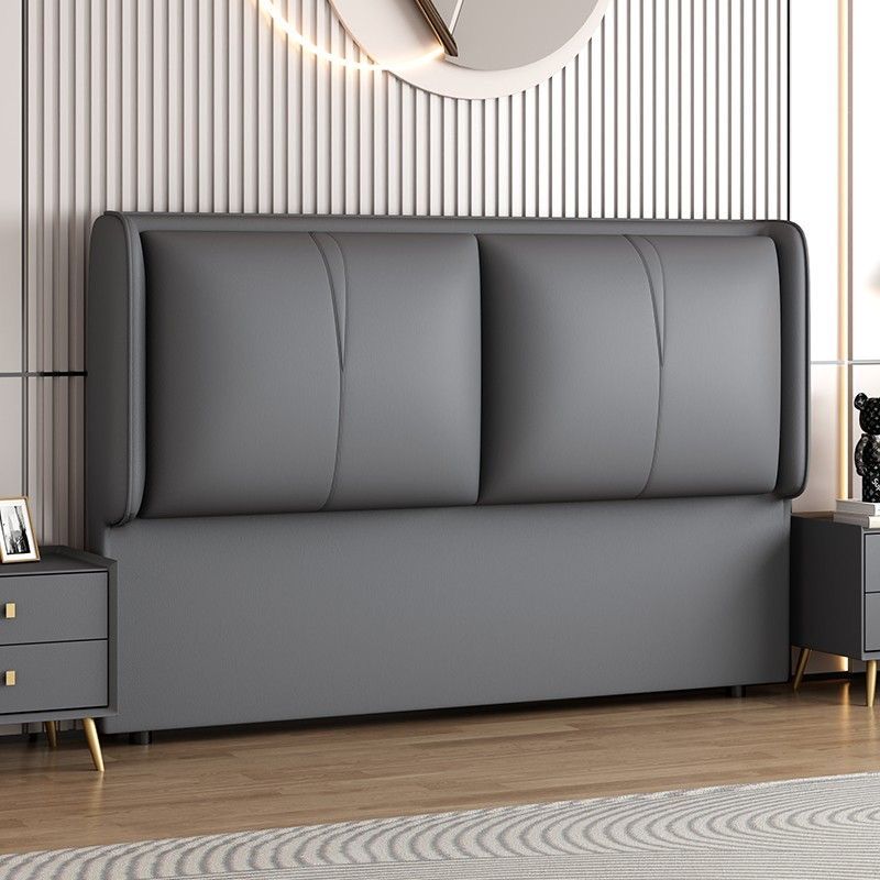 新款床头板软包靠背落地超薄实木轻奢单独床头单买床头靠背整装