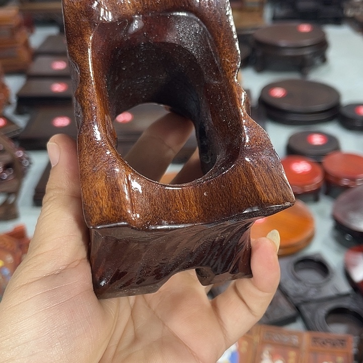 紫砂红木底座工艺品红木底座工艺品11公分