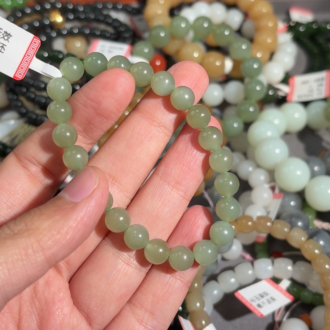 和田玉手串未镶嵌朱*妮