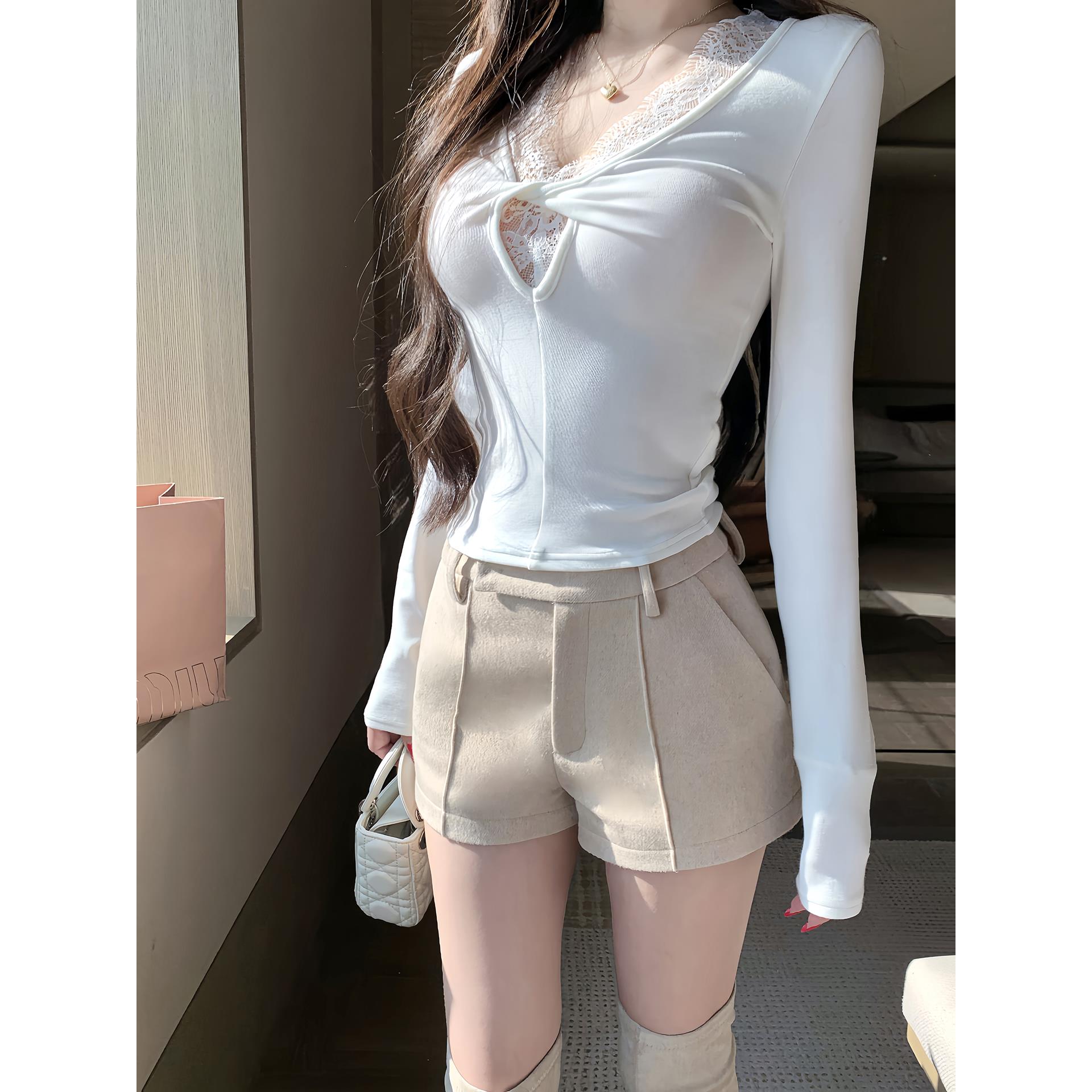 OYFF 12/23 20点【奶酪陷阱】高品质羊毛细纹呢料短裤百搭休闲裤