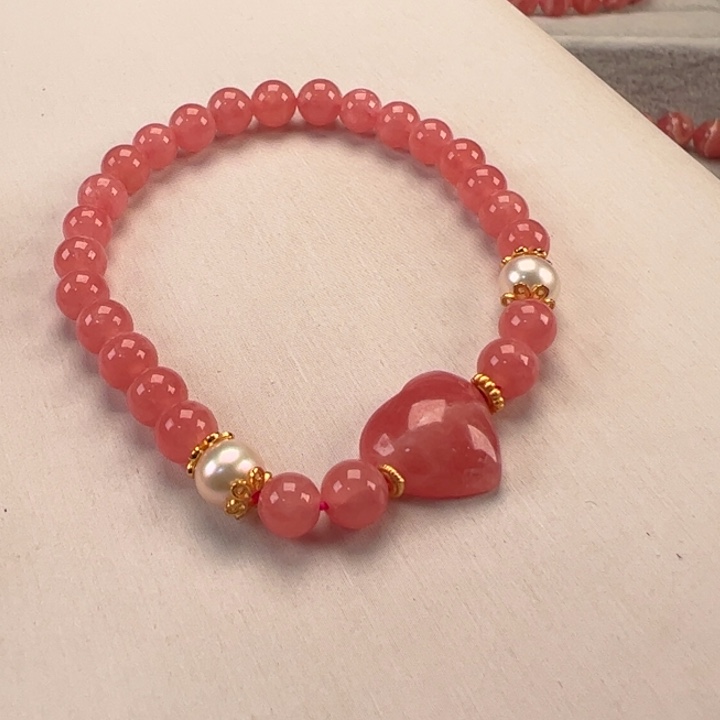 菱锰矿（红纹石）手串未镶嵌