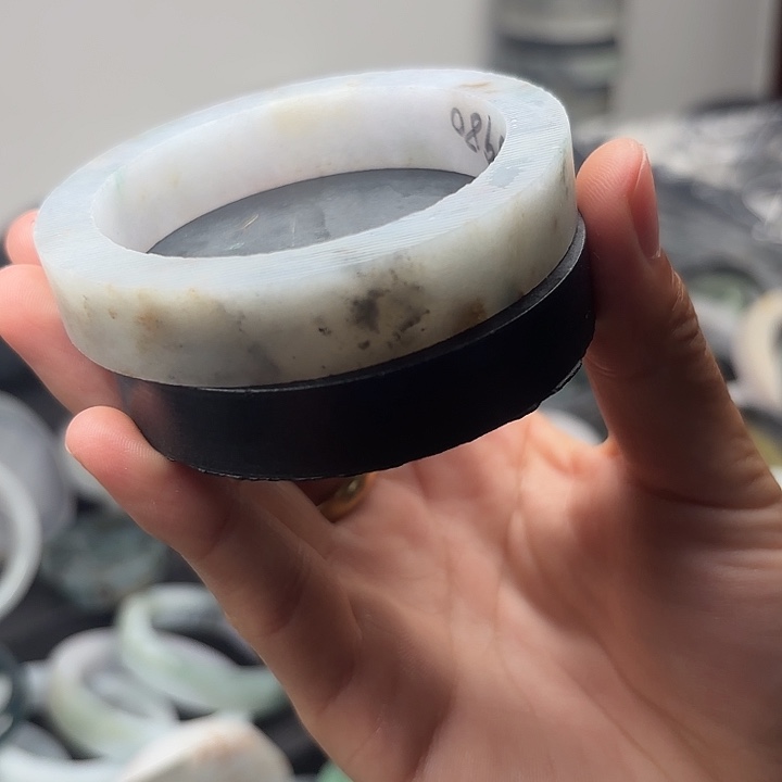 定制翡翠未镶嵌翡翠缅甸翡翠多彩镯56-58