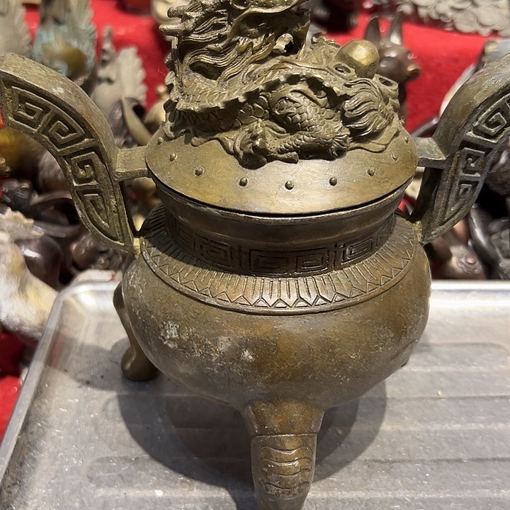 随***雕黄铜摆件，文房工艺品摆件