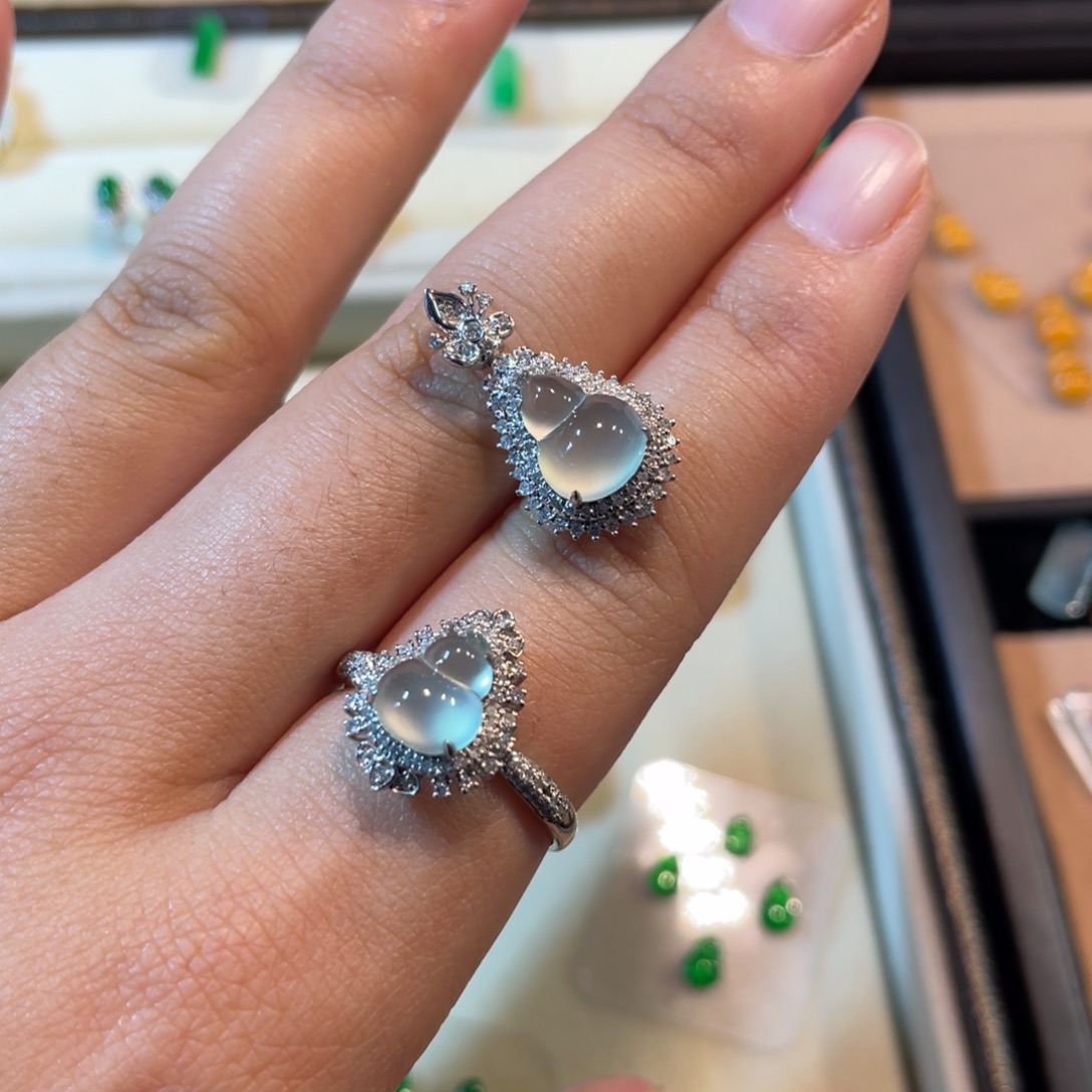 翡翠未镶嵌颈饰天然翡翠葫芦戒指