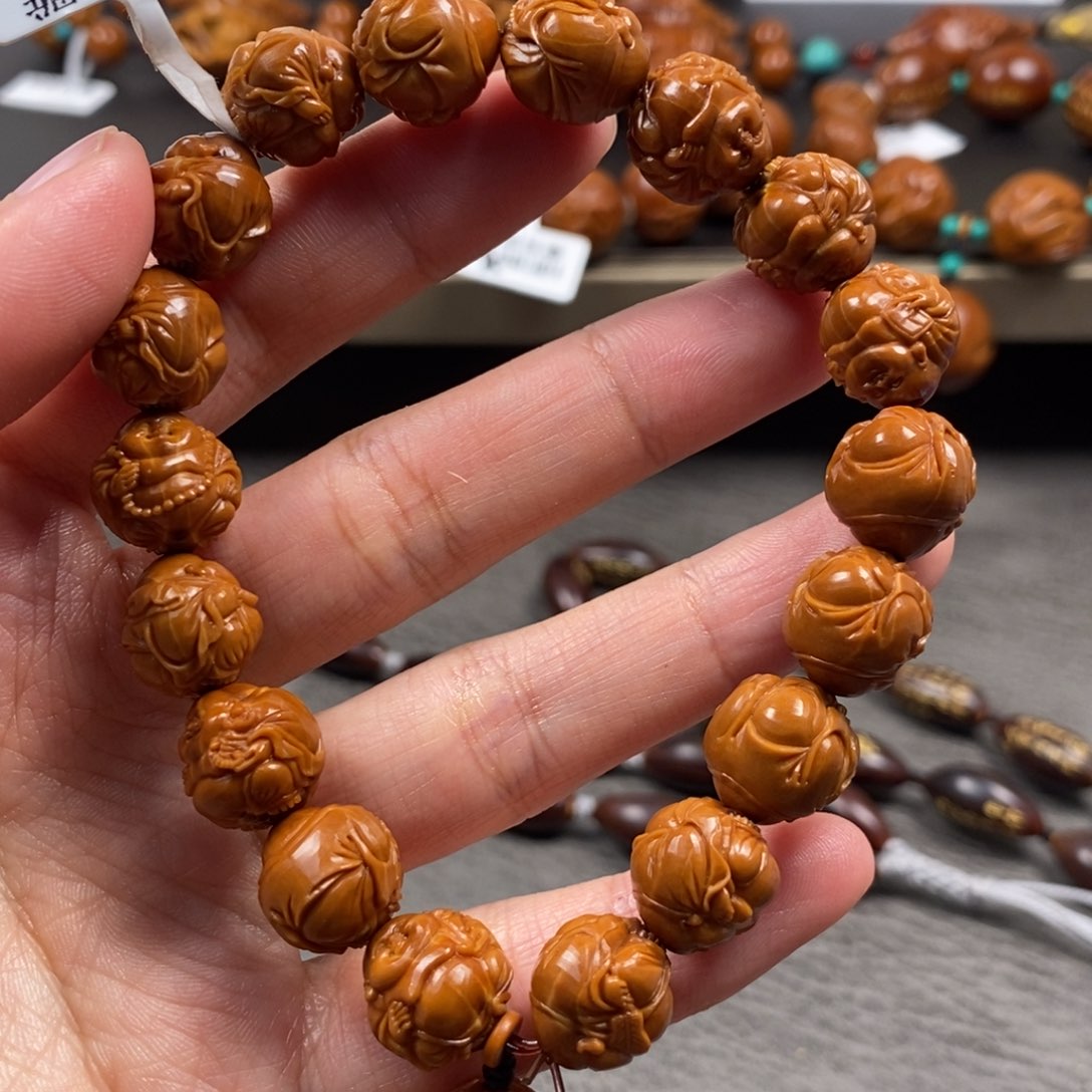 橄榄核手串/手链十八小弥勒1.3