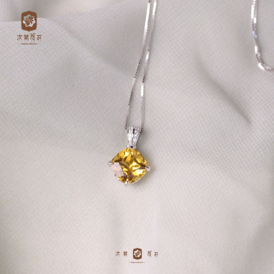 【次第花开】黄水晶吊坠