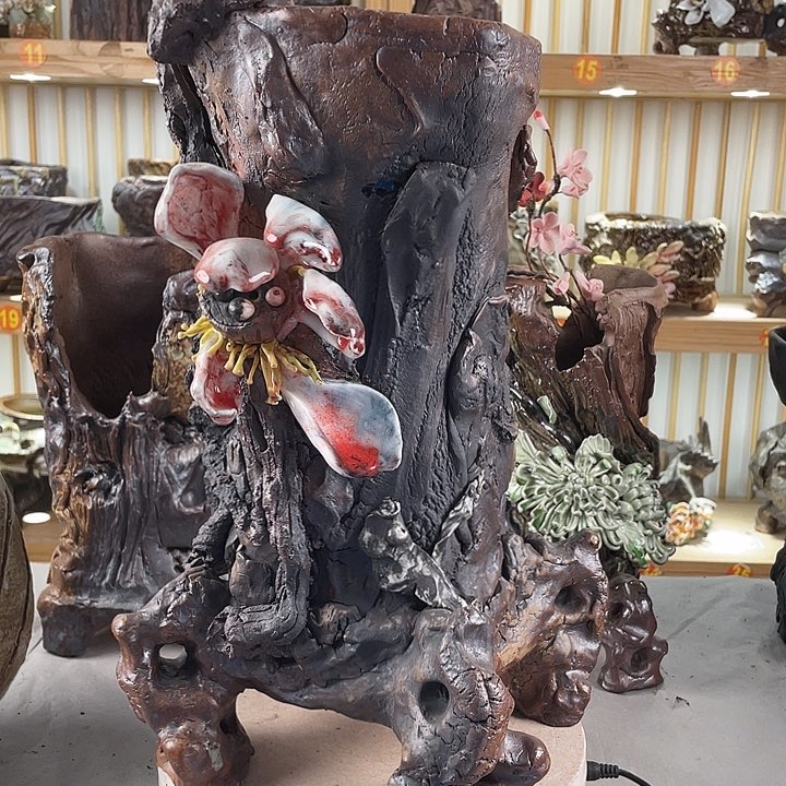 紫砂花盆景德镇陶瓷