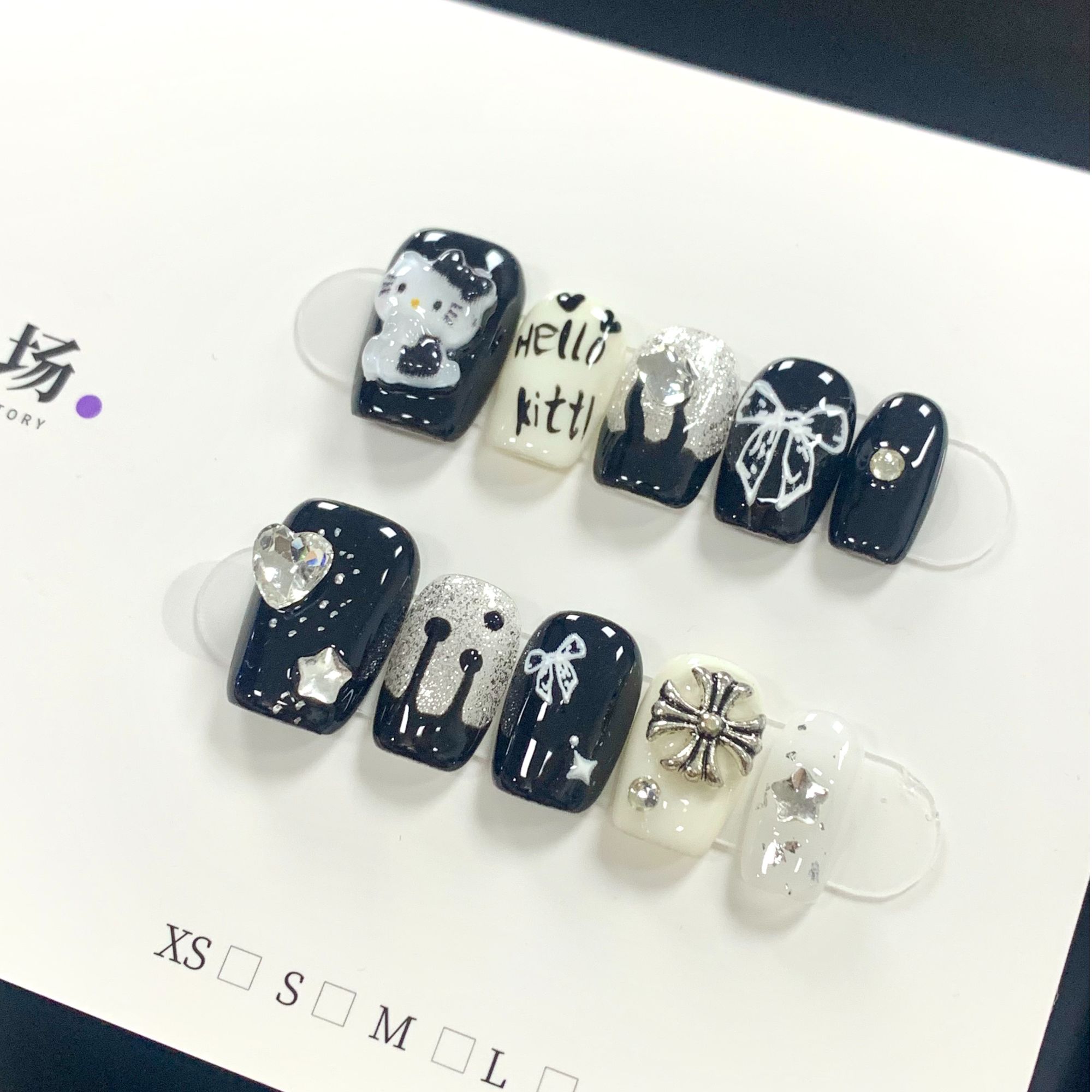 高货体验【黑kittl】纯手工轻奢手工穿戴甲（送高级工具包）