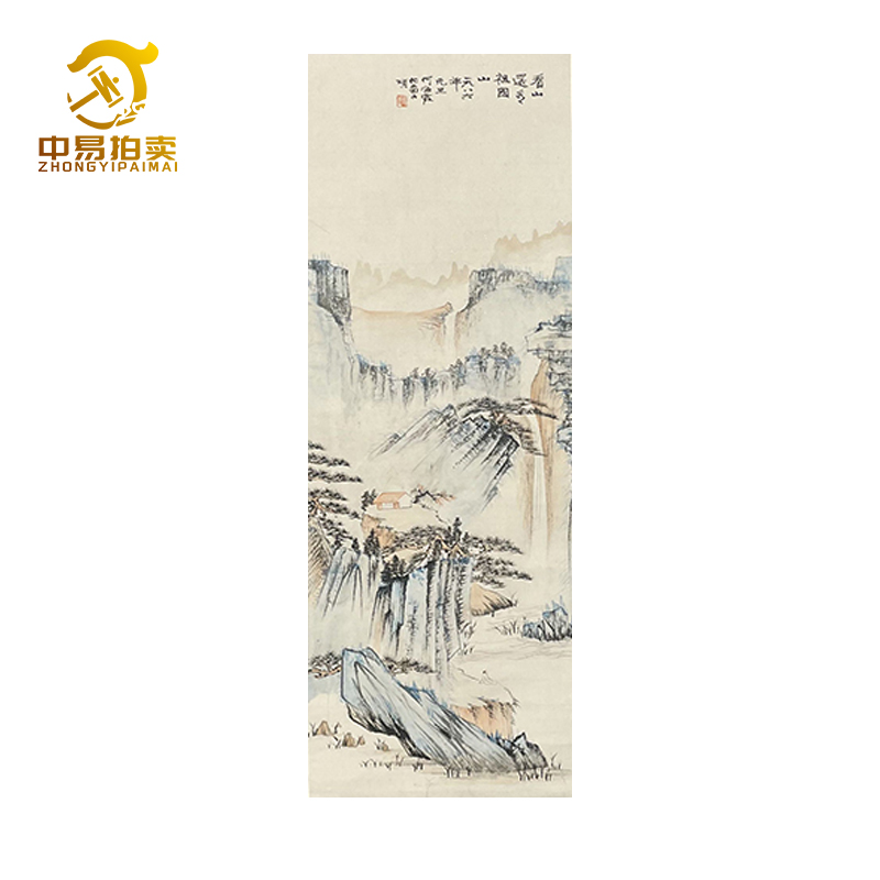 0165何老师山水轴33*92cm
