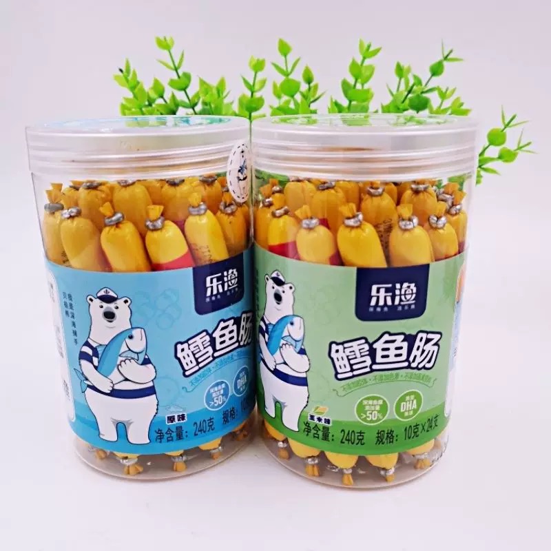 乐渔鳕鱼肠玉米芝士原味虾肠300g零食小鱼肉肠网红鳕鱼肠