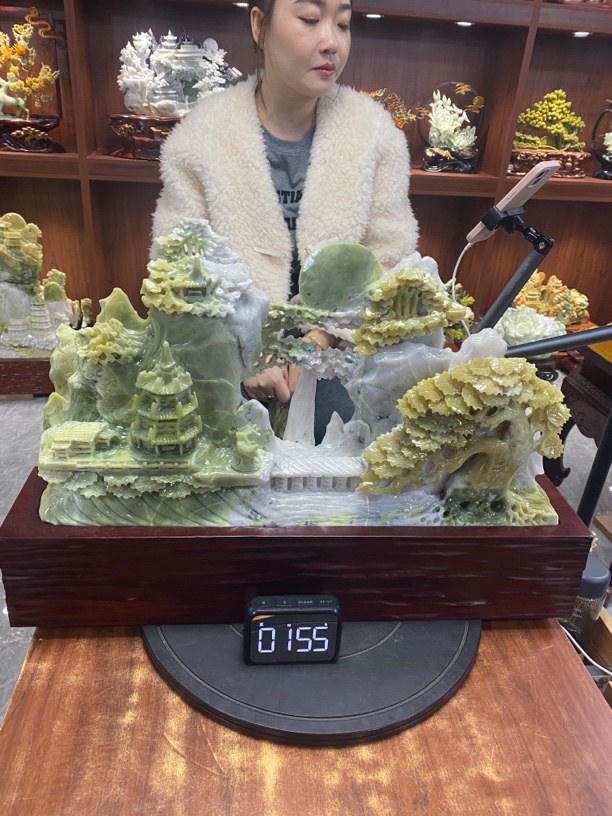 摆件新中式玄关山水摆件办公室摆件