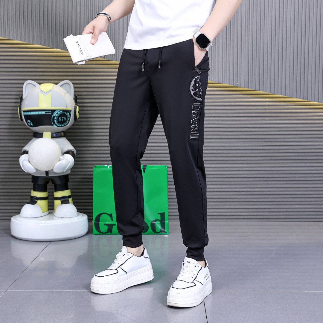 夏季男人高级感休闲裤宽松直筒裤长裤弹力速干裤百搭棉感冰丝裤