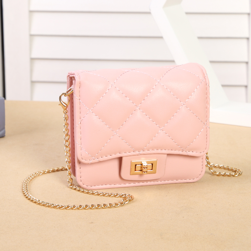 带镜子化妆包口红包 新款迷你小包斜挎包女百搭ins菱格链条小方包