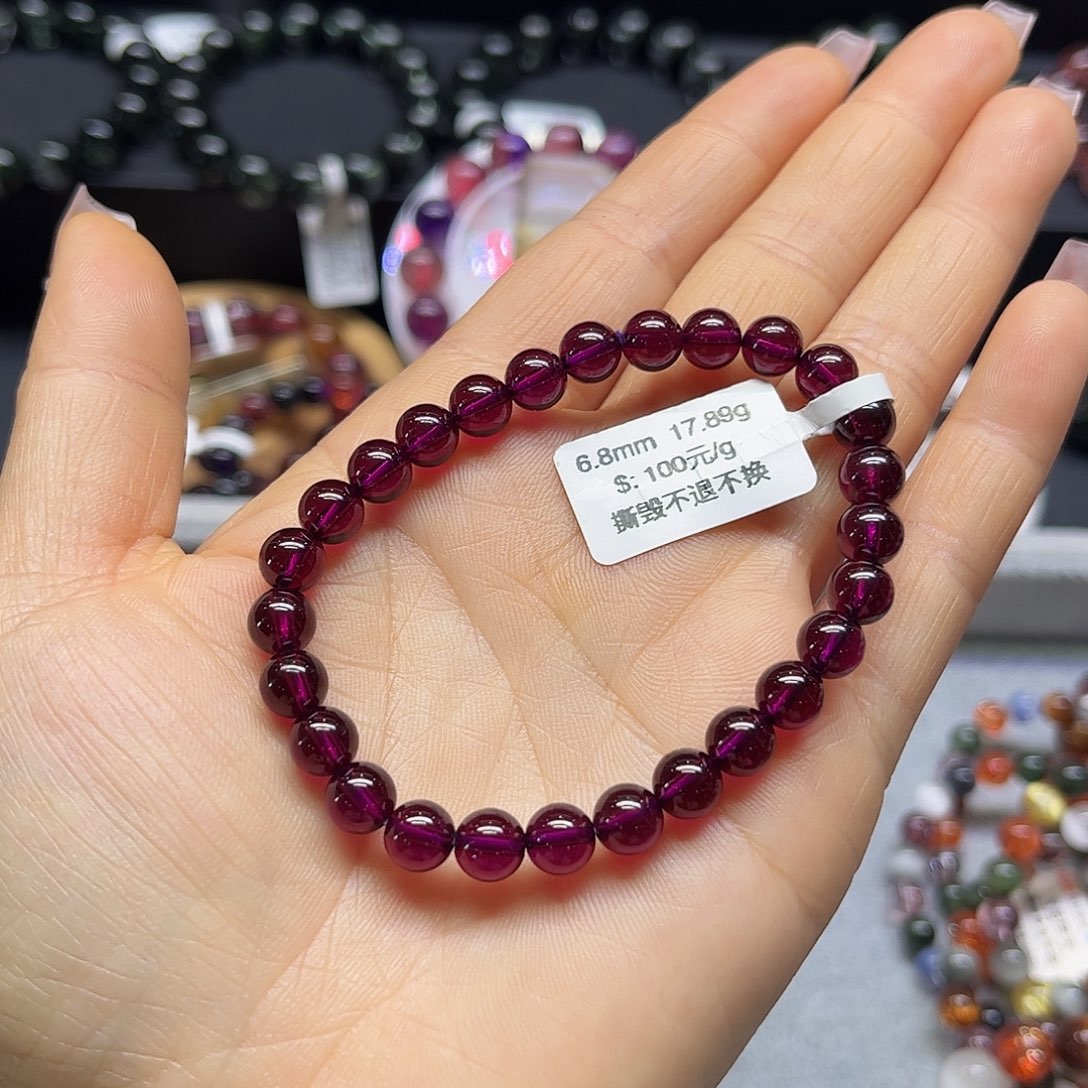 石榴石（紫牙乌）手链未镶嵌顺**然