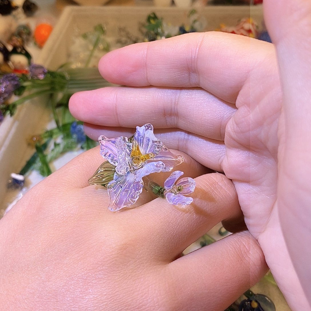 琉璃手工艺品鸢尾花