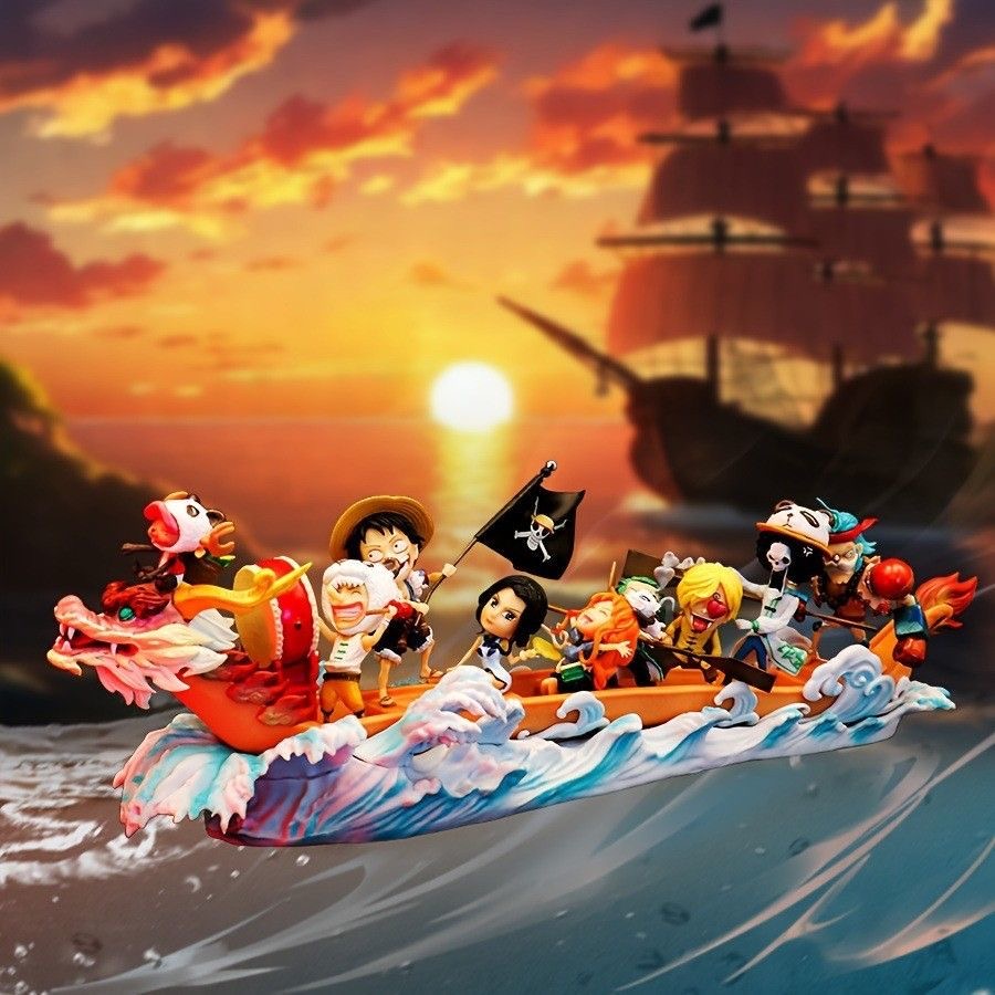 海贼王端午龙舟全员大队 龙舟队 雕像模型手办摆件