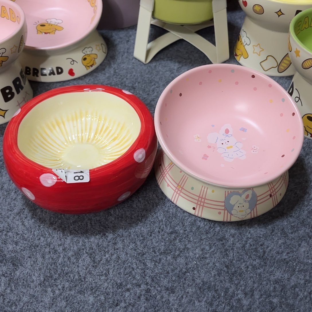 陶瓷碗2个装斜口微瑕送勺子