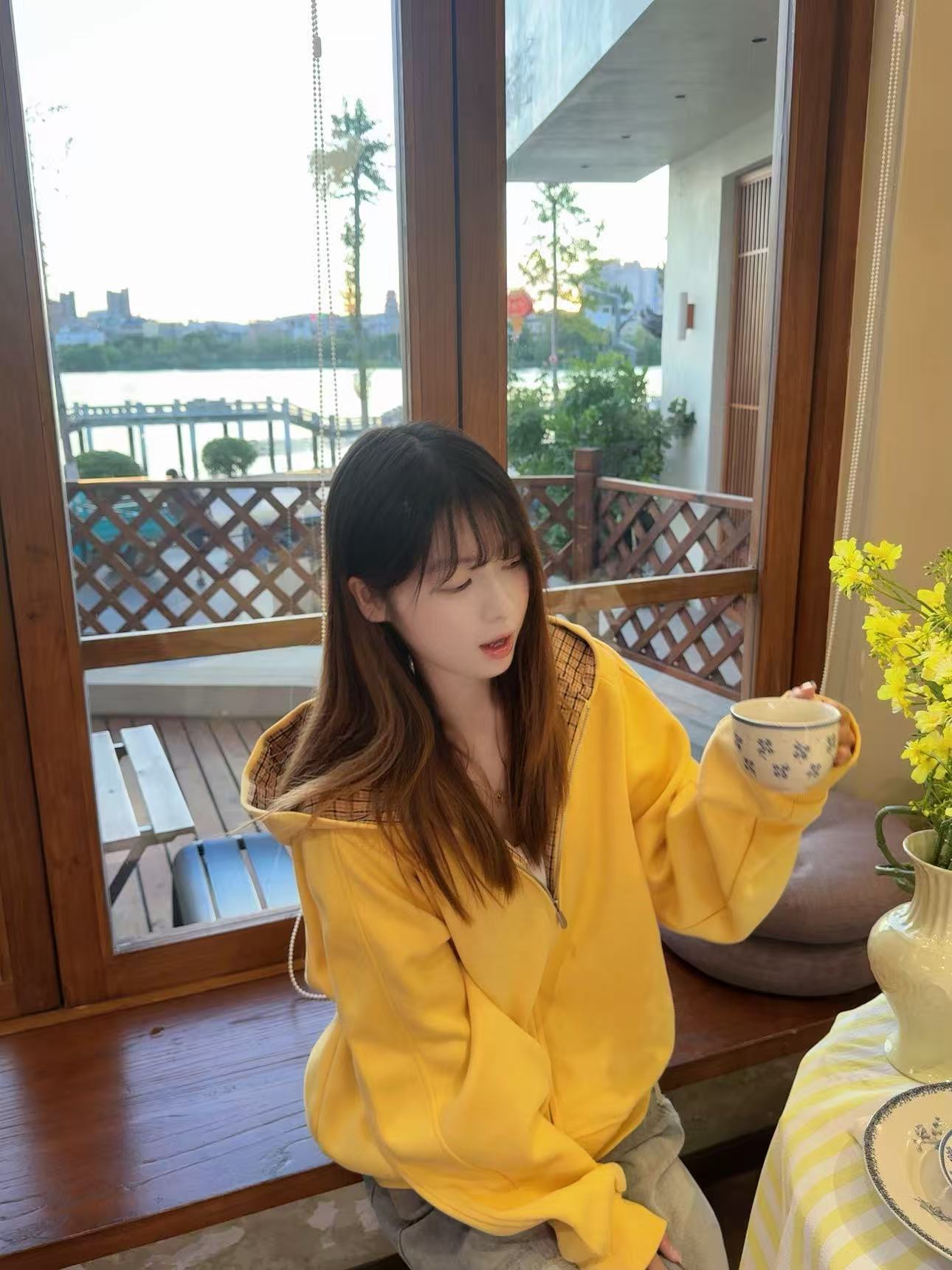 美式高街复古拼接格纹开衫连帽卫衣潮牌宽松简约休闲情侣外套男女