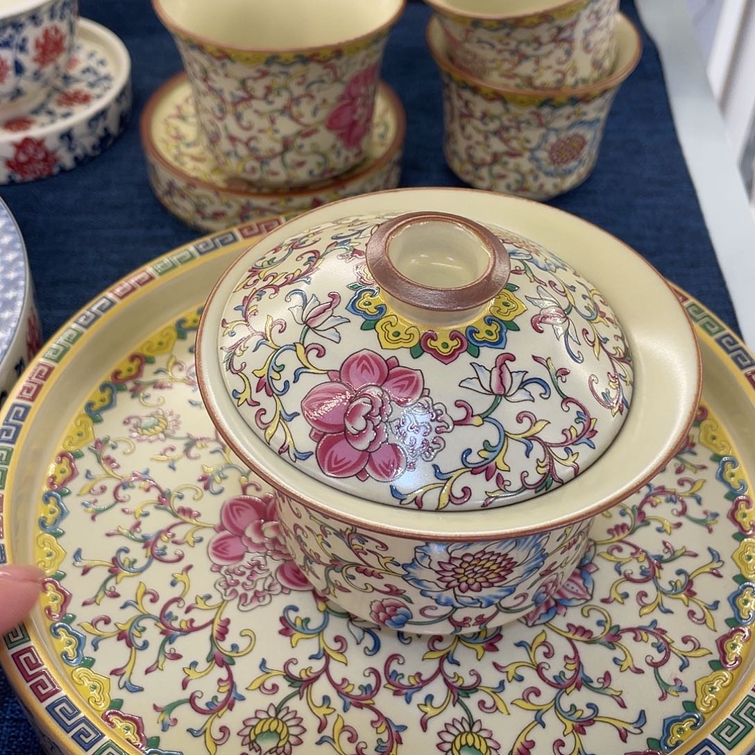 陶景德陶瓷盖碗茶具