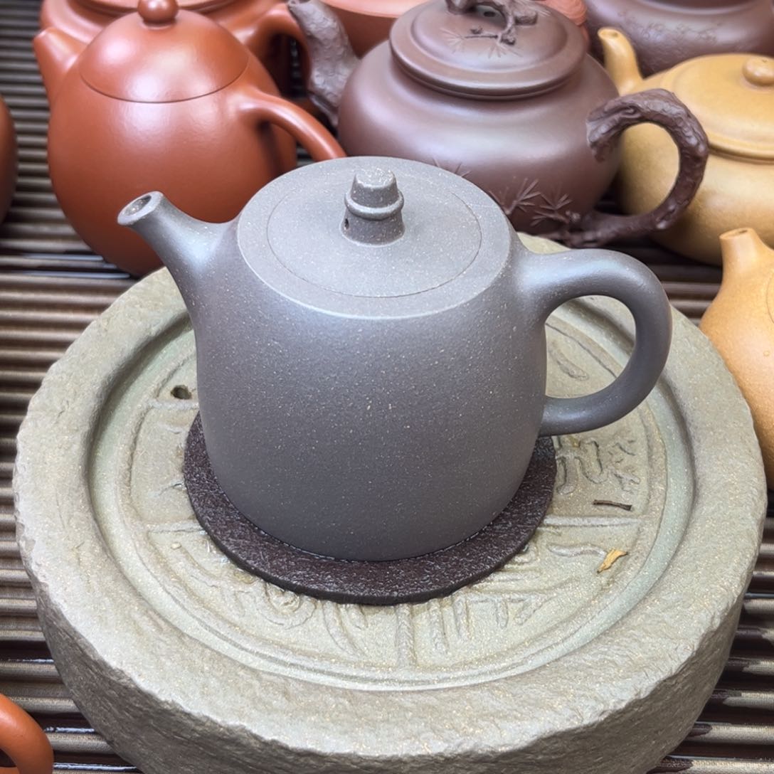 紫砂茶壶清灰紫泥 汉掇180c