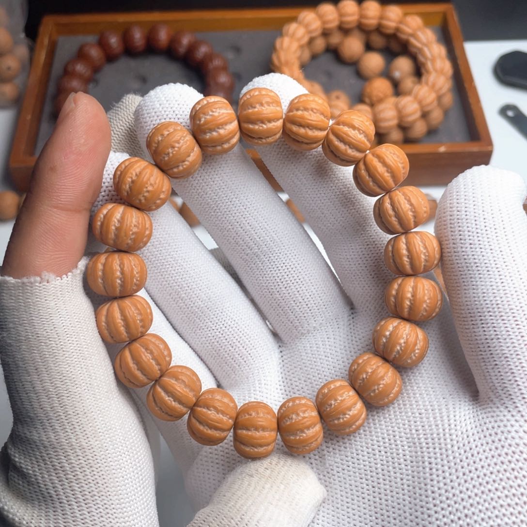 猴头核桃手串猴头雕刻八楞