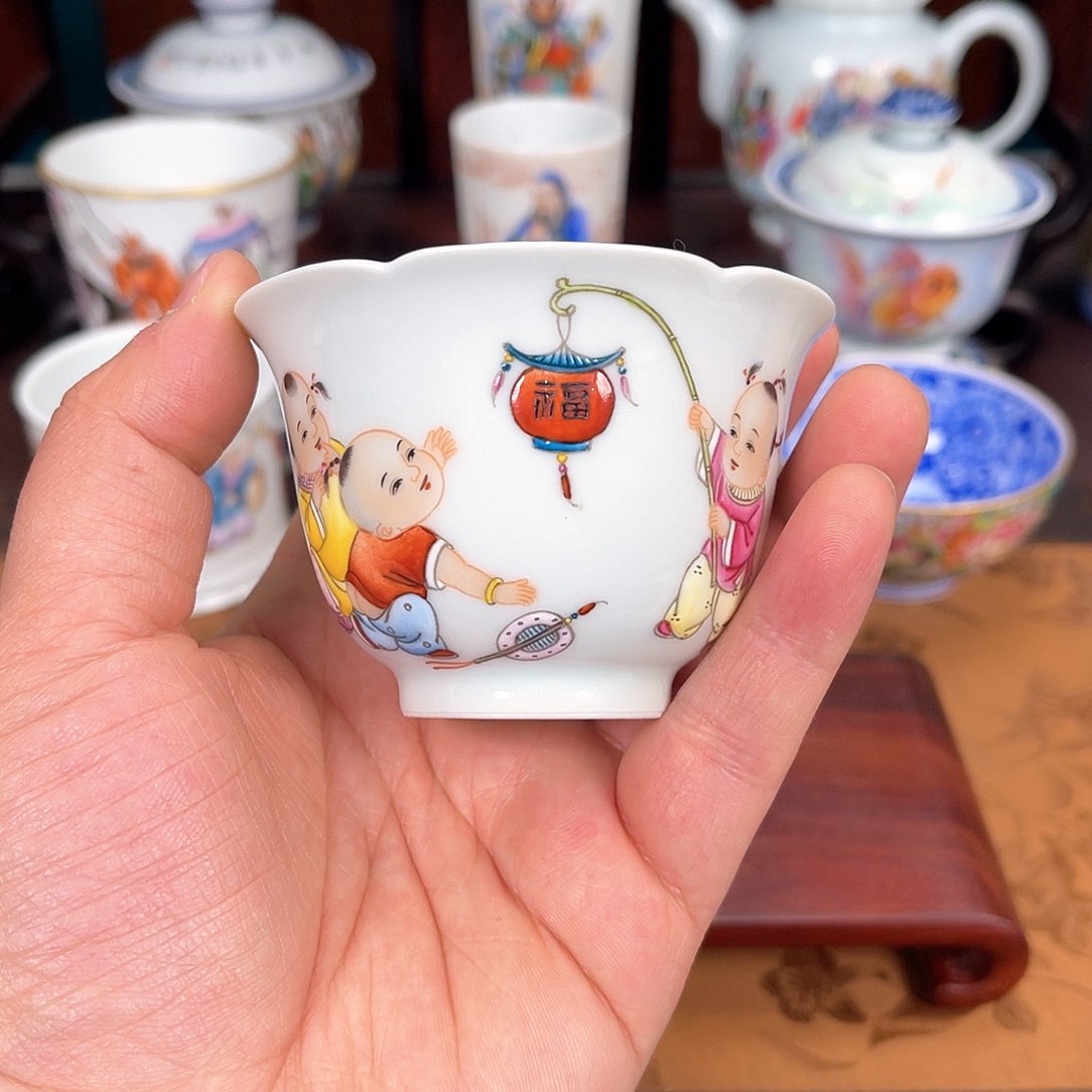 杯长***心景德镇瓷器全手工制作