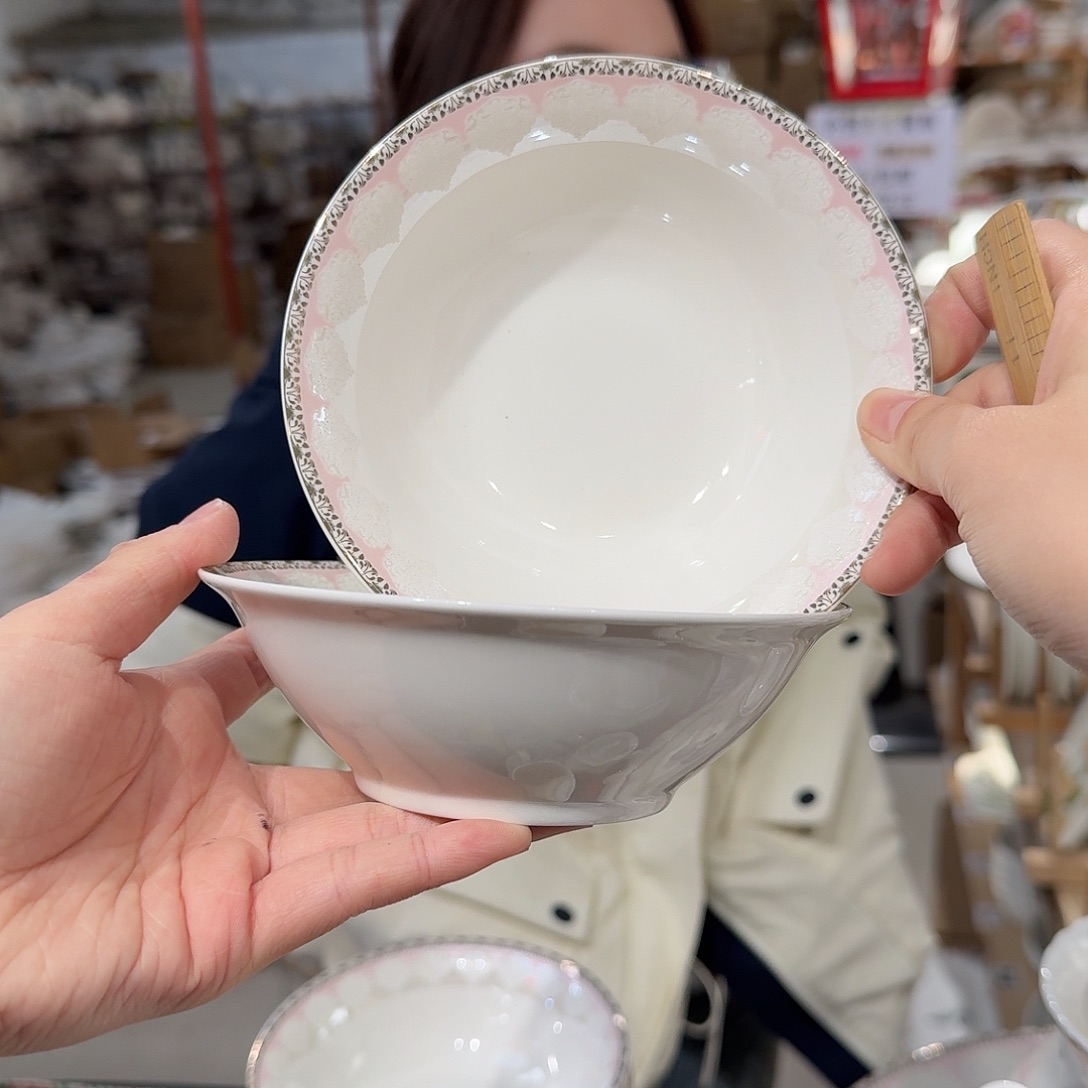 瓷骨瓷5.5英寸饭碗14cm两个外贸尾单