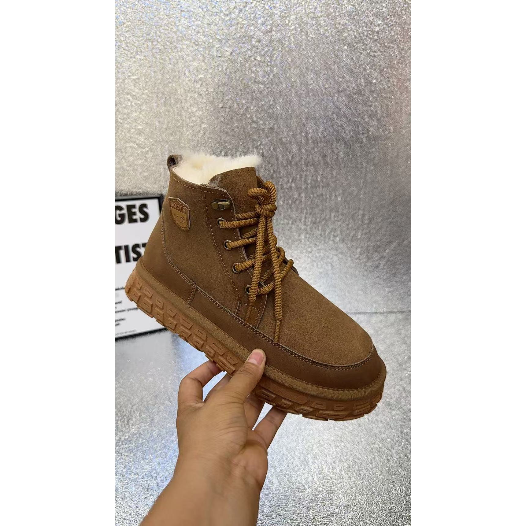 新款气质休闲百搭男士{羊毛}雪地靴/QD/B260-12