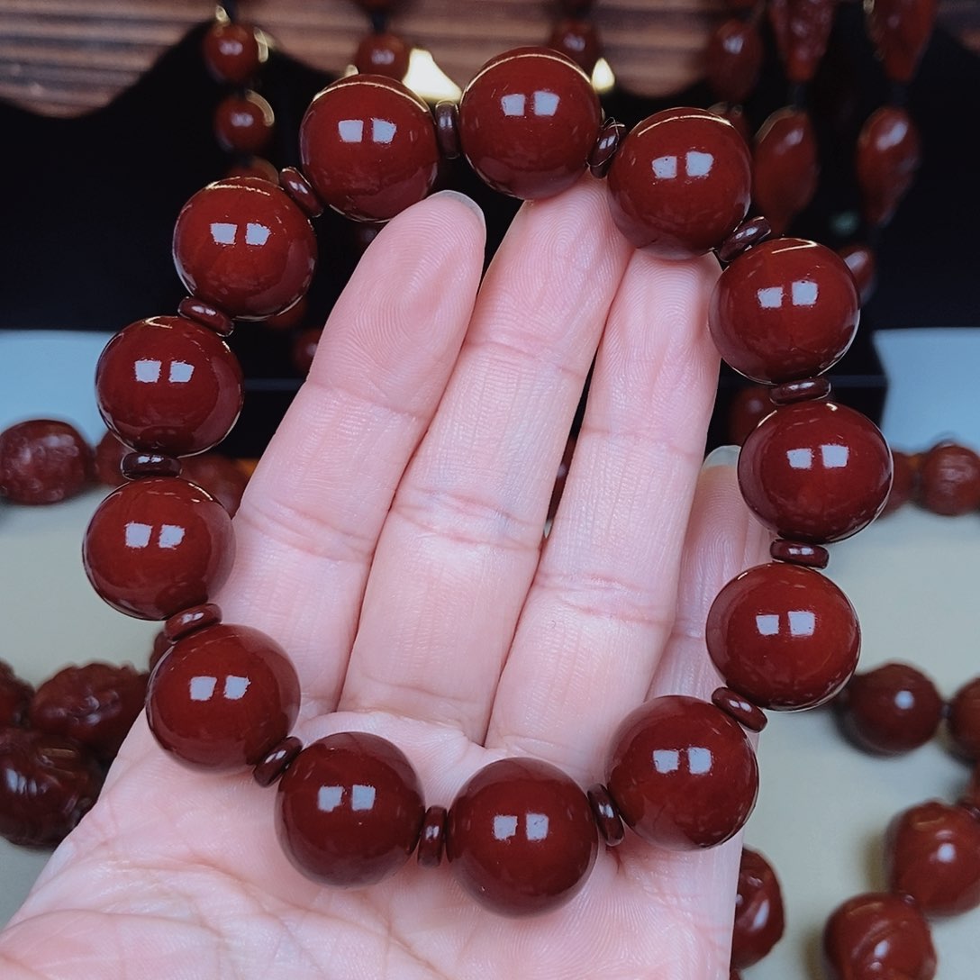 橄榄核吊坠正圆光珠