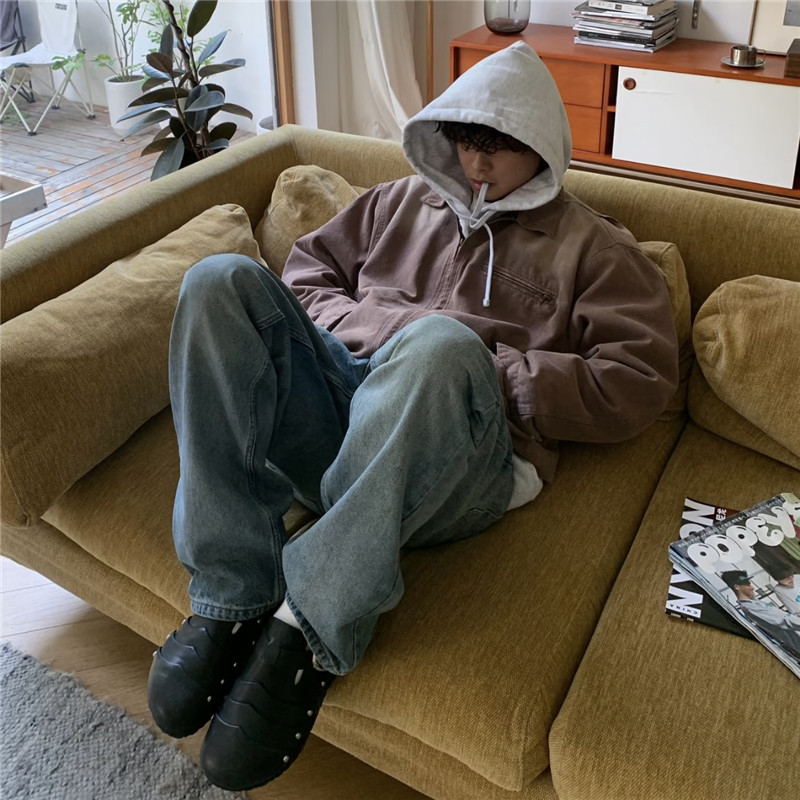 hu622小狗刺绣夹克薄外套男