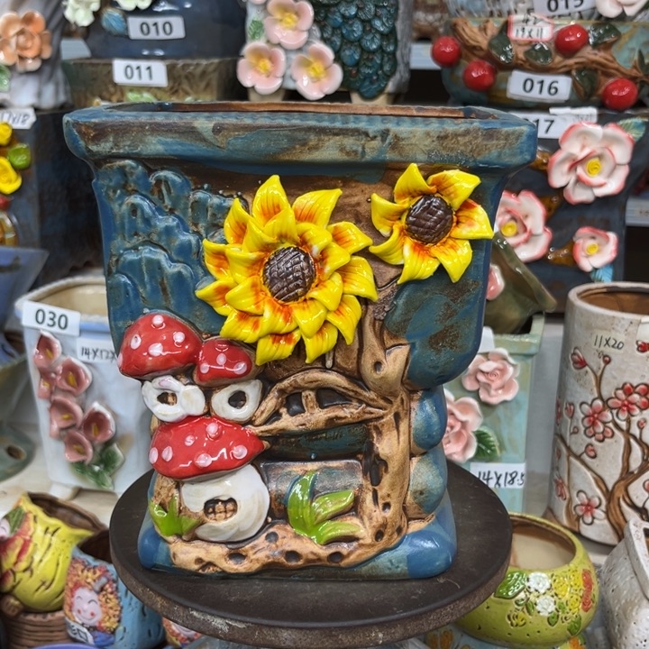 紫砂花盆粗陶材质多肉花盆